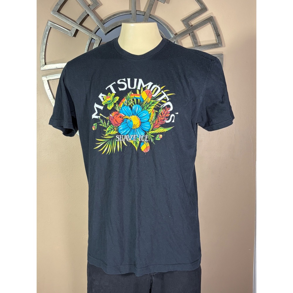Matsumoto's Shave Ice T-Shirt Mens Large Black Project X Hawaii Floral Graphic